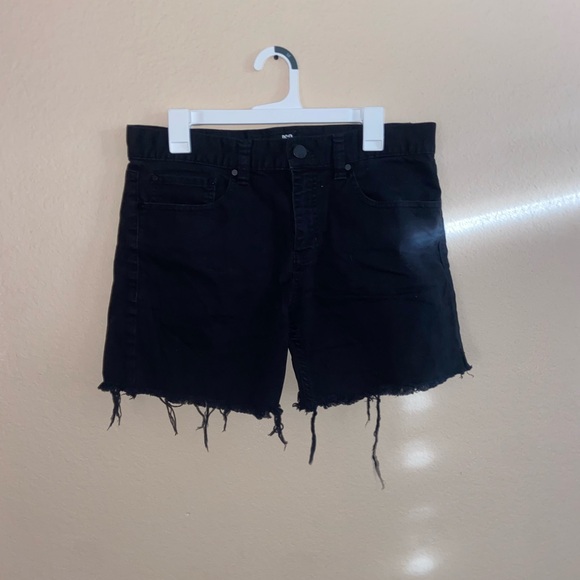RSQ black distressed shants skater y2k shorts cut off punk indie retro bottoms - Picture 2 of 11
